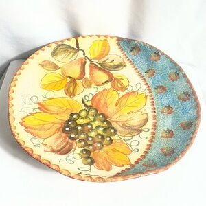 Italian Hand Painted Decorative Plate Grapes Pears Made in Italy Wall Hanging